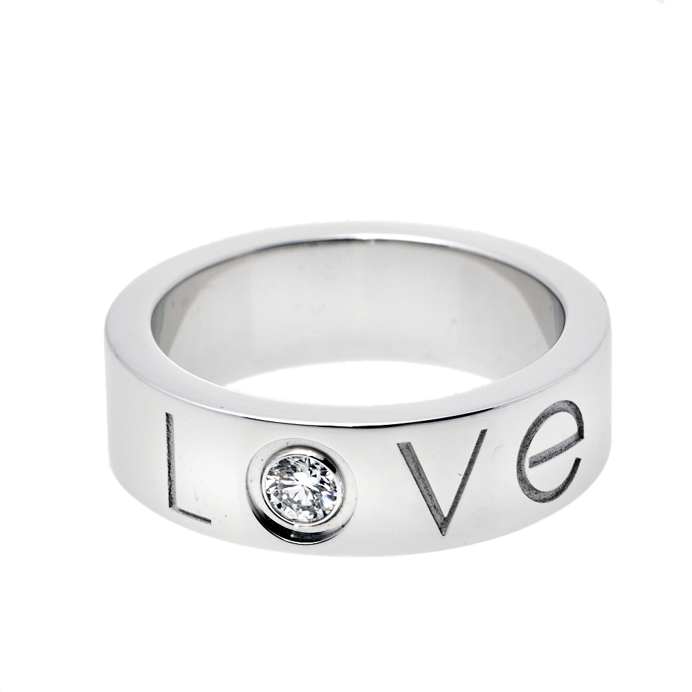 

Cartier Love Diamond 18K White Gold Ring Size