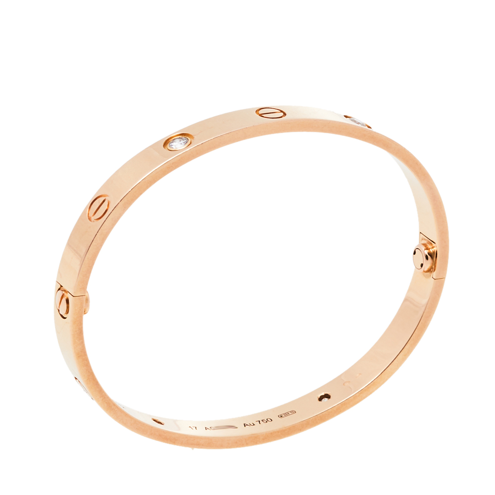 

Cartier Love 4 Diamonds 18K Rose Gold Bracelet 17