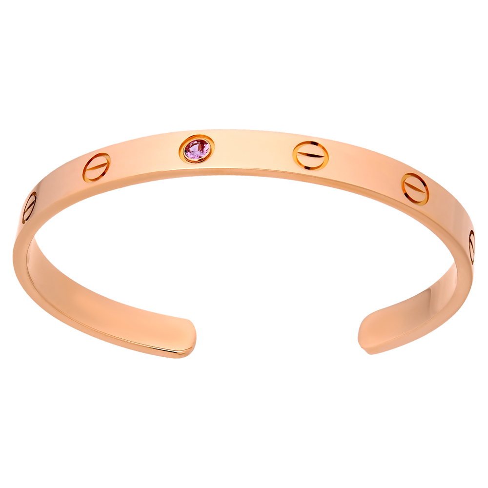 

Cartier 18K Rose Gold 1 Sapphire Open Love Bracelet Size: 17cm