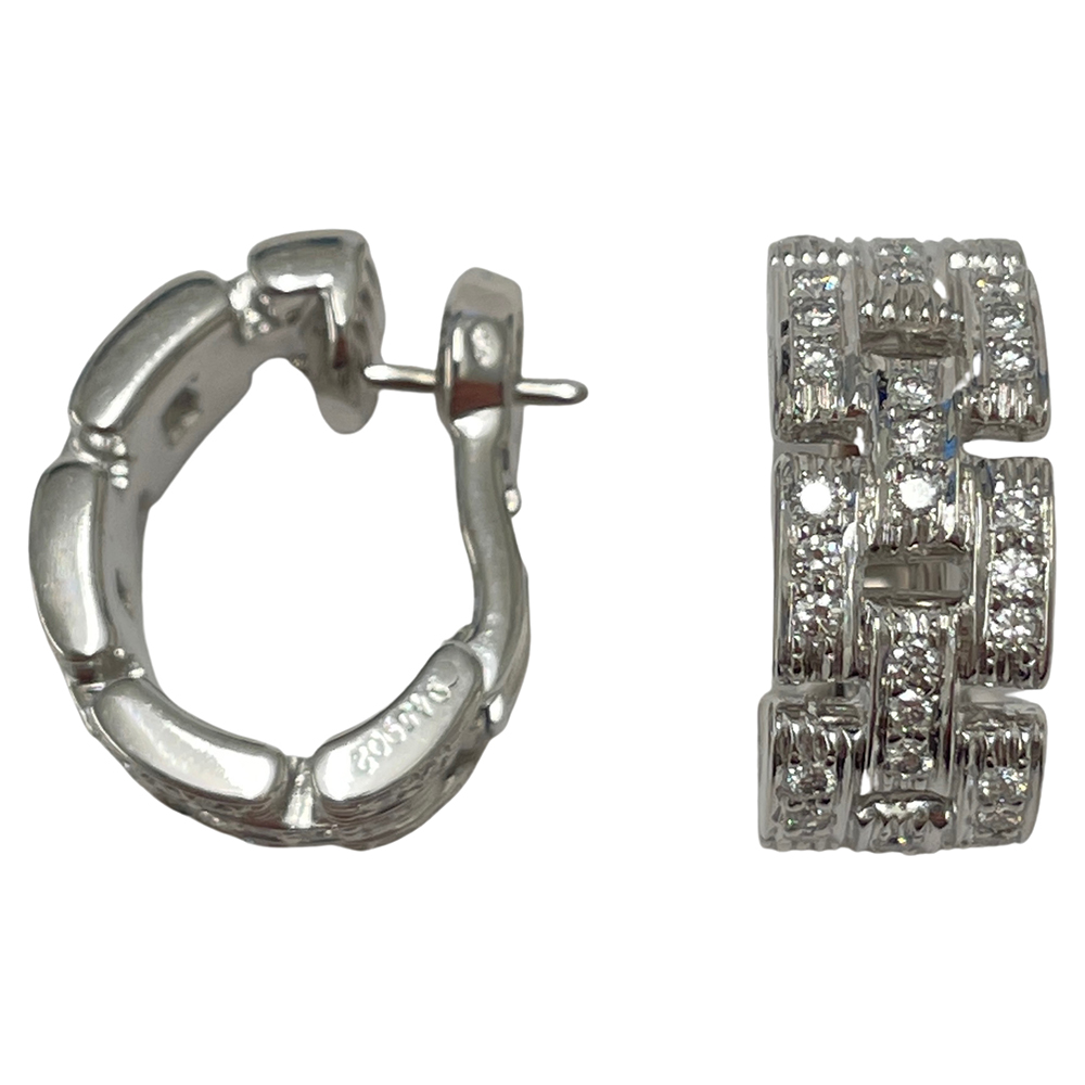 

Cartier 18K White Gold Diamond Maillon Panthere Earrings