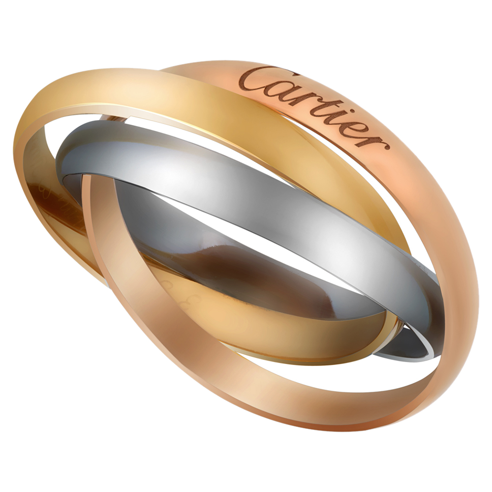 

Cartier 18K Yellow, White & Rose Gold SM Trinity Ring Size EU 55