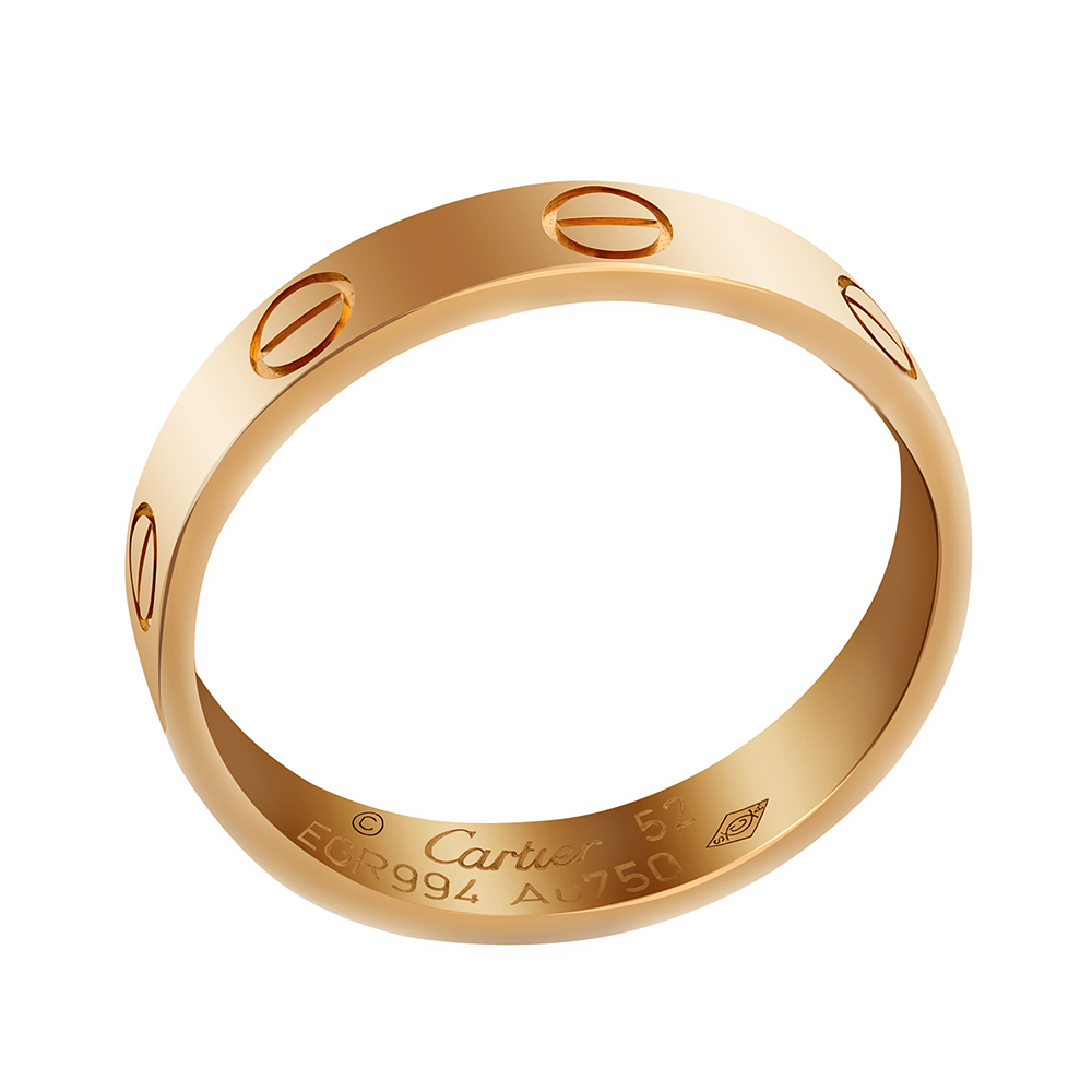 Pre-owned Cartier 18k Rose Gold Mini Love Ring Size Eu 50