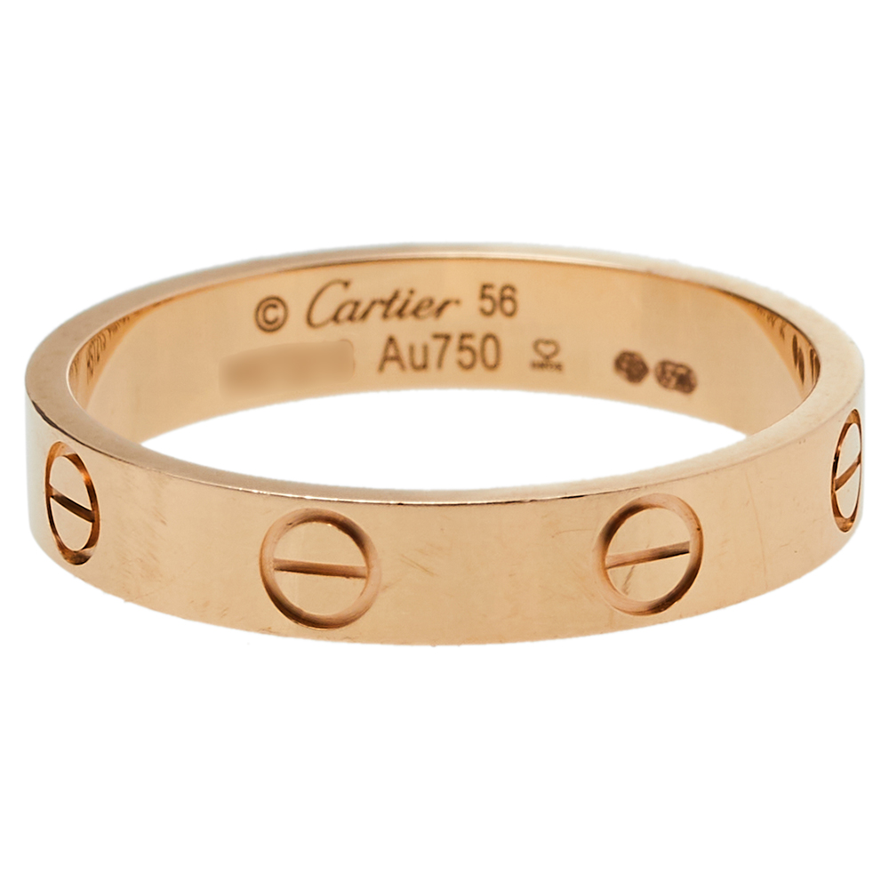 

Cartier Love 18K Rose Gold Wedding Band Ring Size