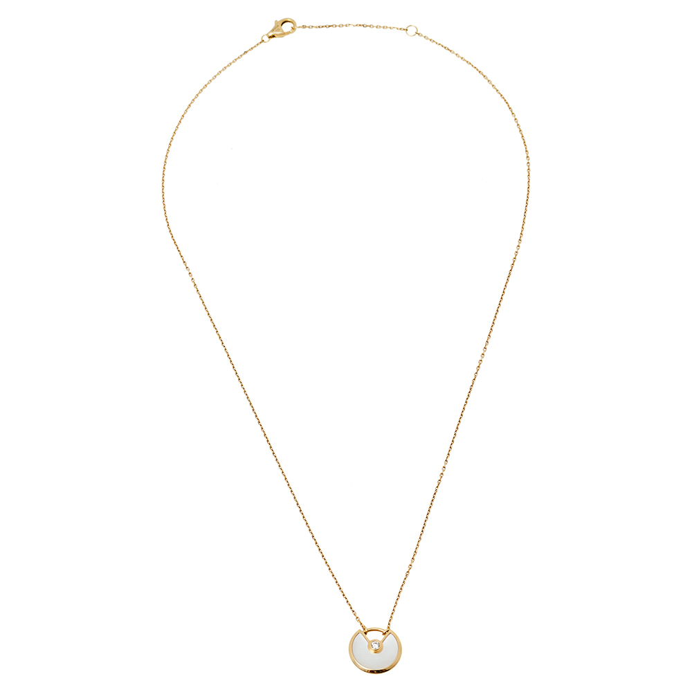 

Cartier Amulette de Cartier Diamond Mother of Pearl 18K Yellow Gold Necklace