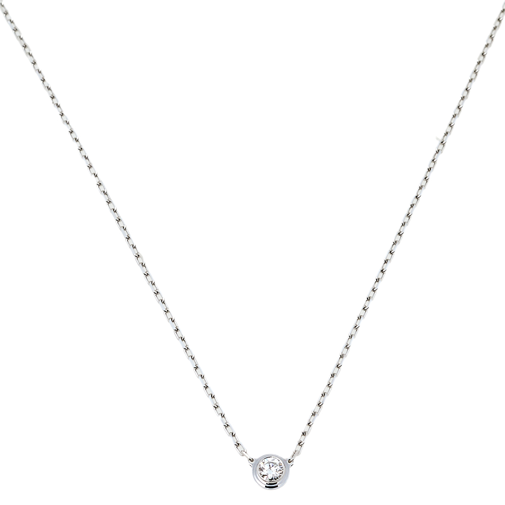 Pre-owned Cartier Diamond 18k White Gold Necklace Sm