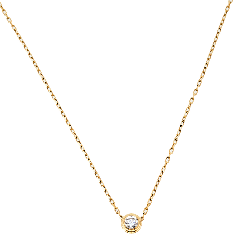 Pre-owned Cartier Diamants Legers Diamond 18k Yellow Gold Necklace Lm