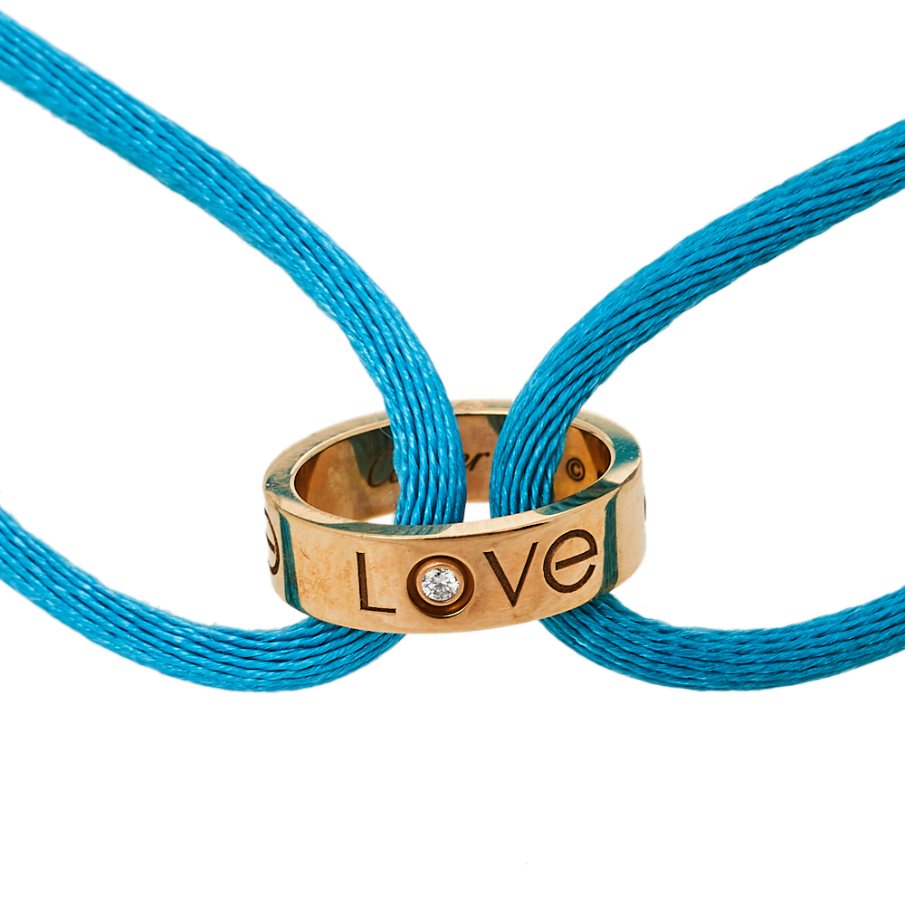 

Cartier Love Charity Diamond 18K Rose Gold Adjustable Cord Bracelet
