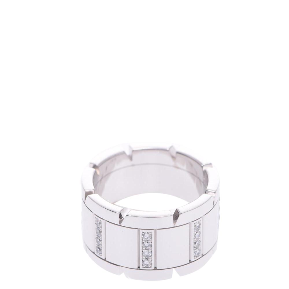 

Cartier Tank Francaise 18K White Gold Diamond Ring Size EU, Silver