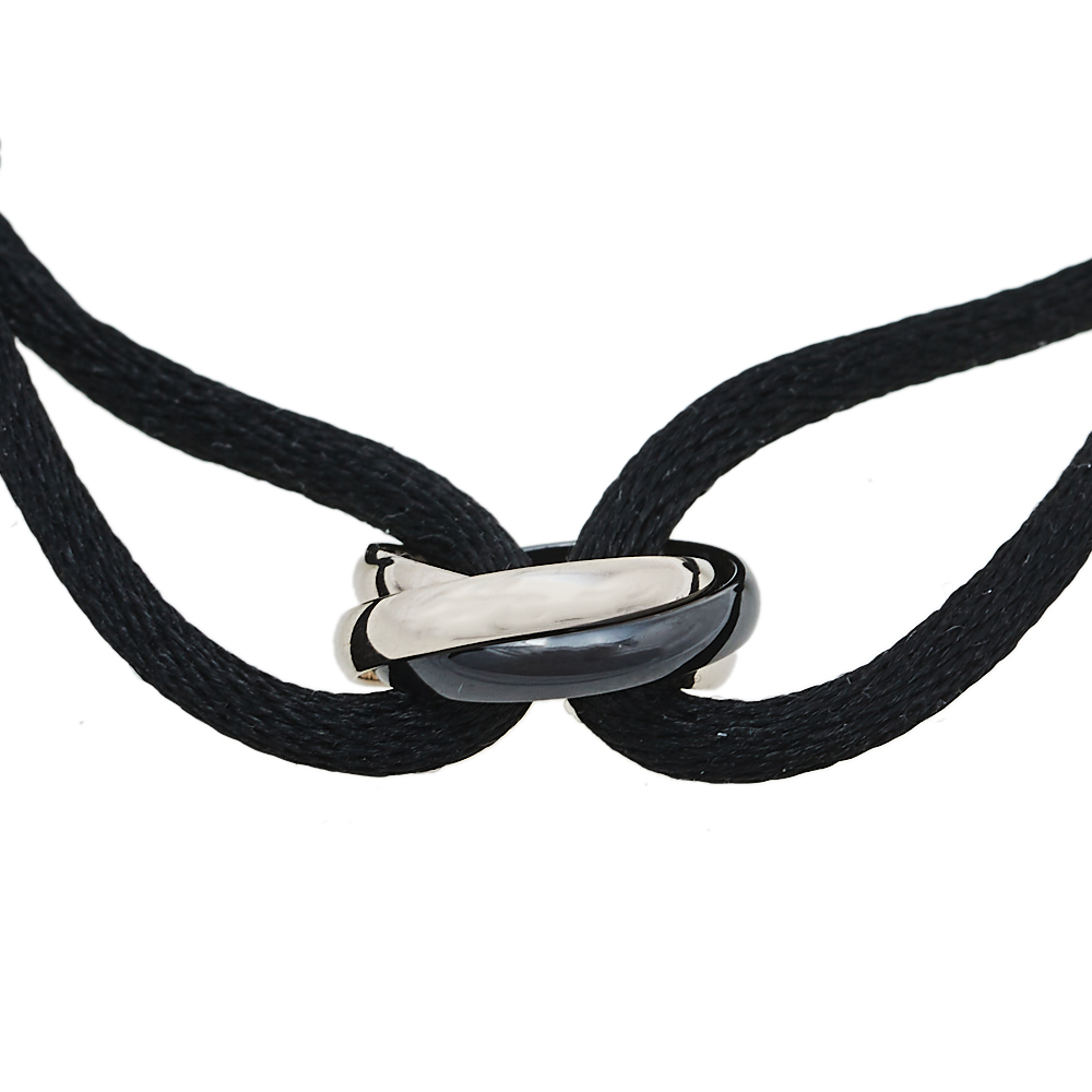 

Cartier Trinity de Cartier Black Ceramic 18K White Gold Adjustable Cord Bracelet