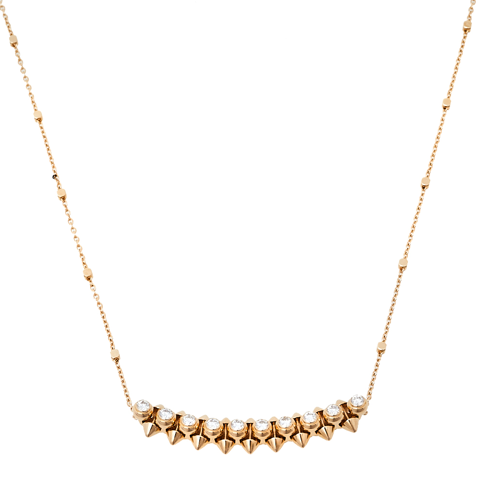 Pre-owned Cartier Diamond 18k Rose Gold Necklace