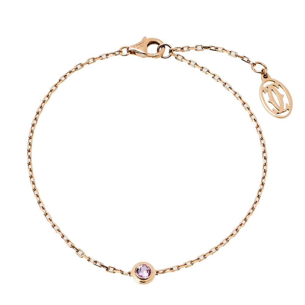 Pre-owned Cartier Pink Sapphire 18k Rose Gold Bracelet