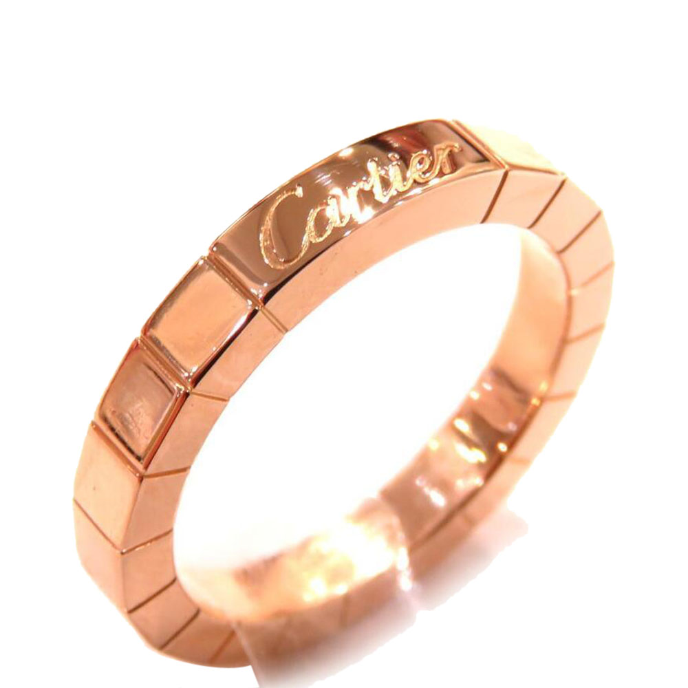 Pre-owned Cartier Lanieres 18k Rose Gold Ring Size Eu 50.5