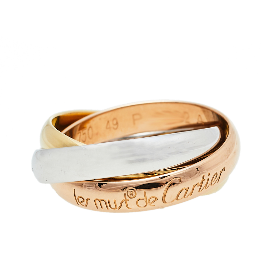 

Cartier Classic Les Must De Trinity 18K Three Tone Gold Ring Size