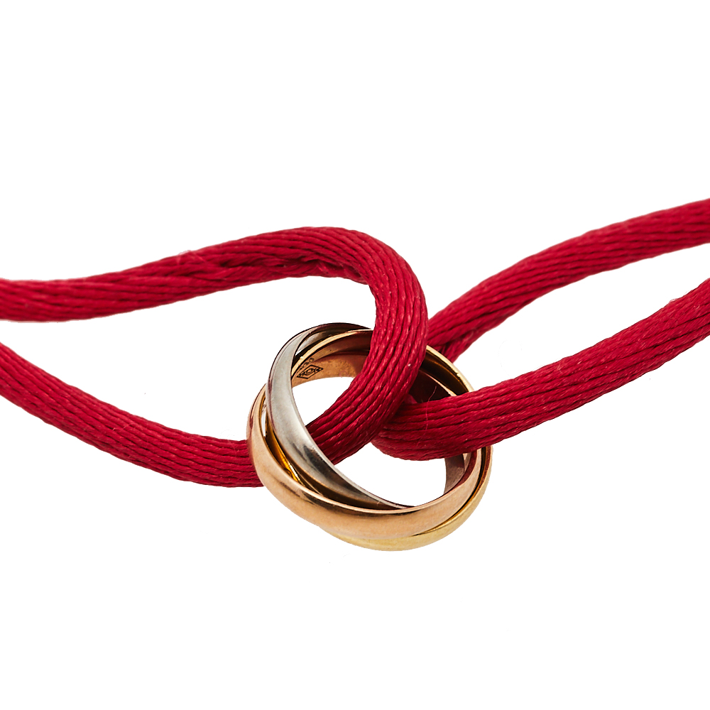 

Cartier Trinity 18K Three Tone Gold Adjustable Cord Bracelet