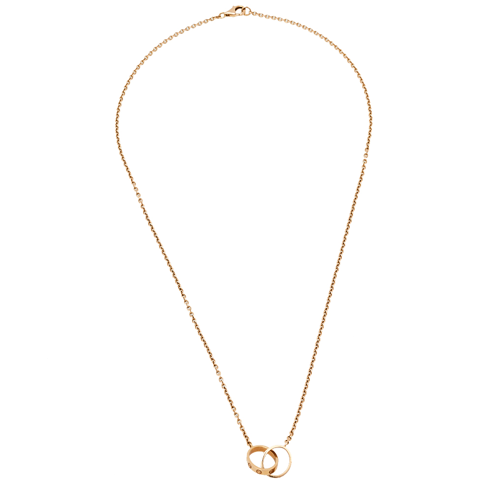 

Cartier Love 2 Hoops 18K Rose Gold Necklace
