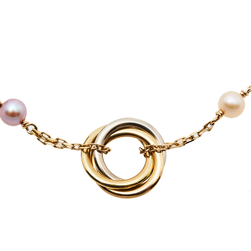 

Cartier Trinity de Cartier Cultured Pearl 18K Three Tone Gold Bracelet