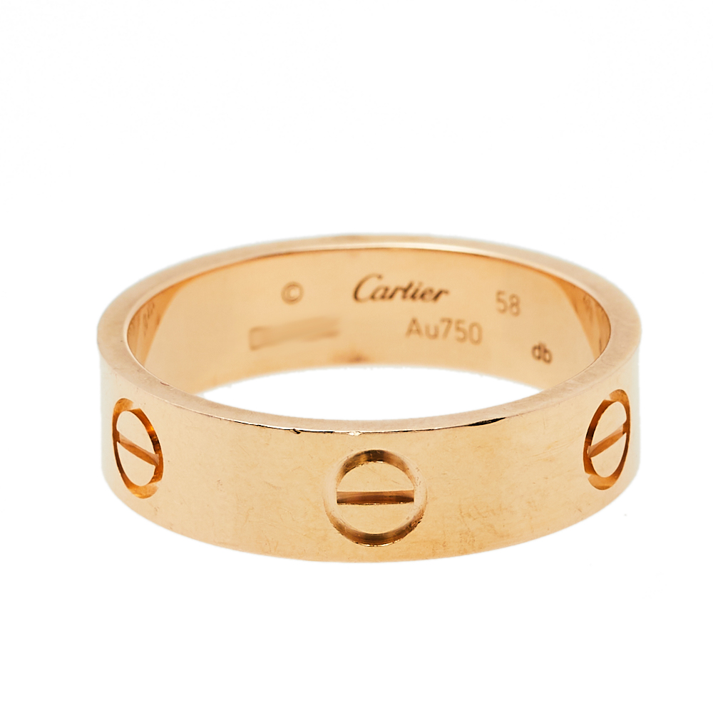 

Cartier Love 18K Rose Gold Band Ring Size