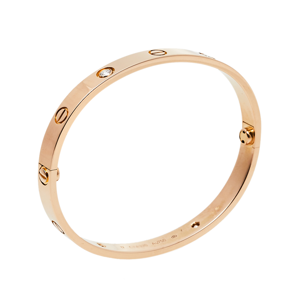 

Cartier Love 4 Diamond 18K Rose Gold Bracelet 17