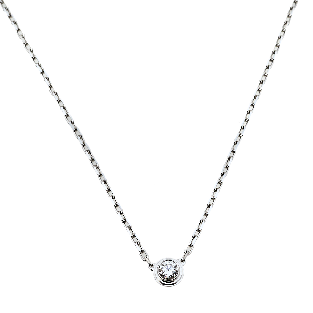 Pre-owned Cartier Diamants Legers Diamond 18k White Gold Necklace Sm