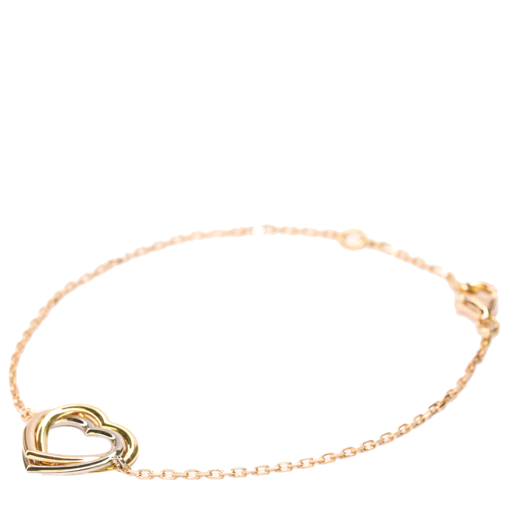 

Cartier 18K Yellow Gold, Rose Gold, White Gold Trinity de Cartier Heart Bracelet