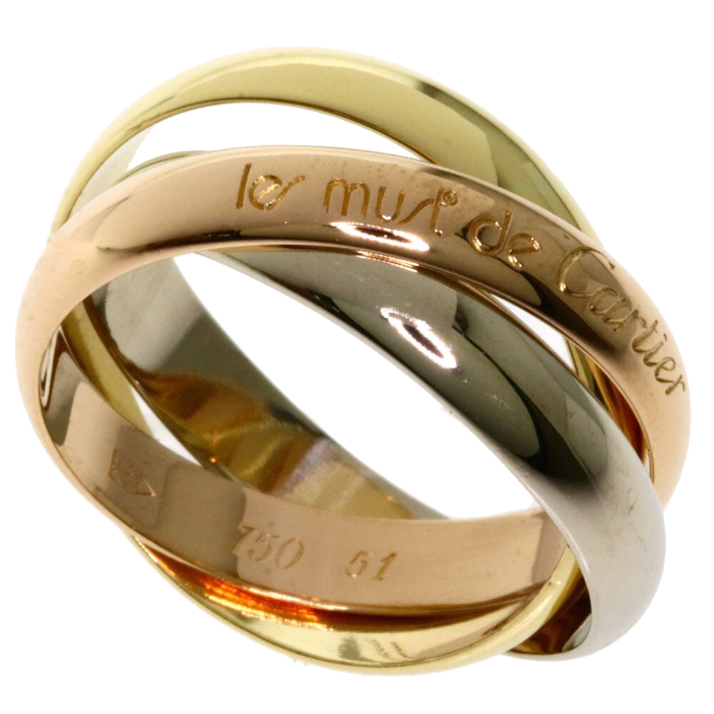 

Cartier 18K Yellow Gold, Rose Gold, White Gold Le Must de Cartier Trinity Ring Size