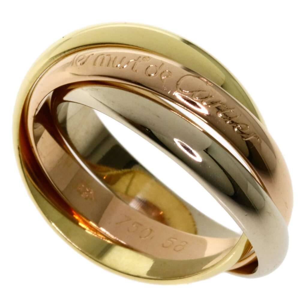 

Cartier 18K Yellow Gold, Rose Gold, White Gold Trinity Ring Size