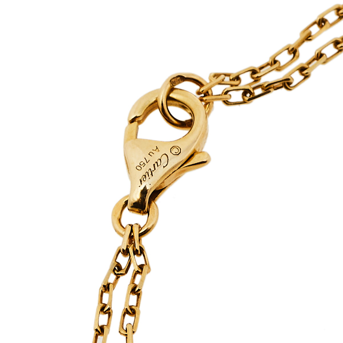 CARTIER 18K Yellow Gold 2 Diamond LOVE Necklace 1267245