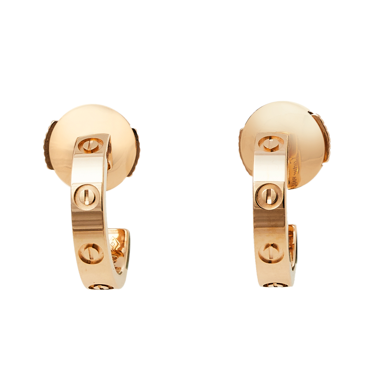 Pre-owned Cartier Love 18k Rose Gold Hoop Earrings
