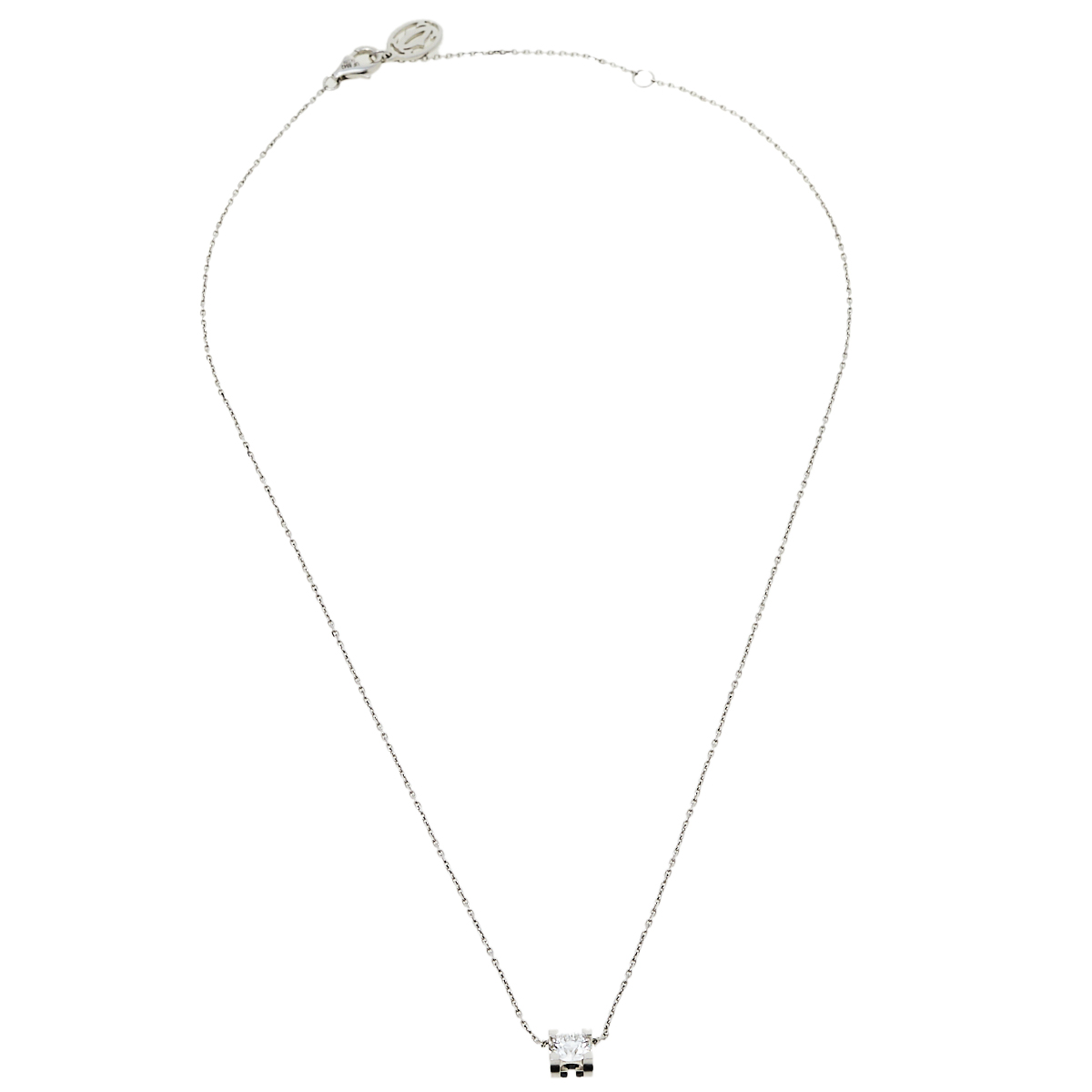 

Cartier C de Cartier Solitaire 0.53 ct Diamond 18K White Gold Pendant Necklace