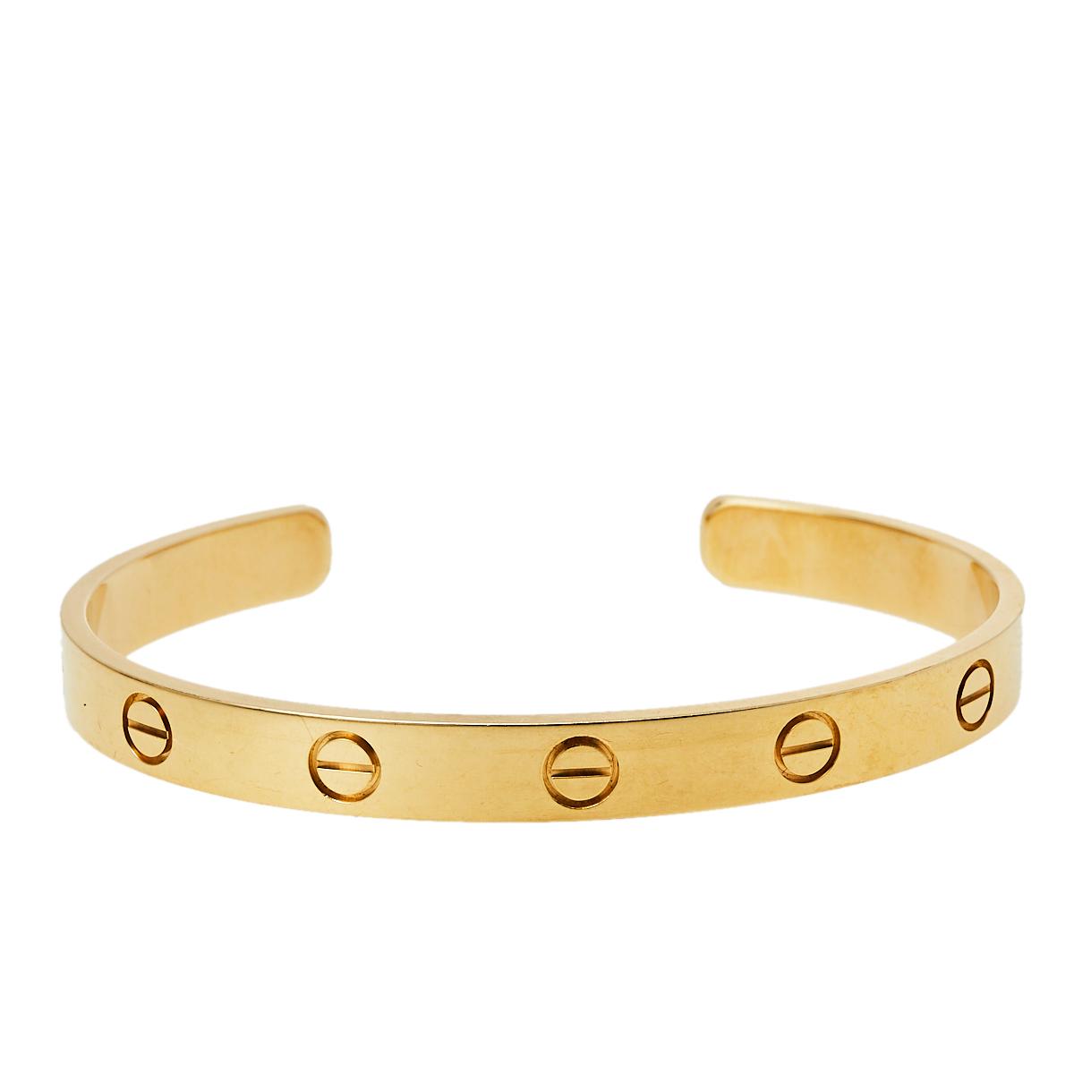 Pre-owned Cartier Love 18k Yellow Gold Cuff Bracelet 17