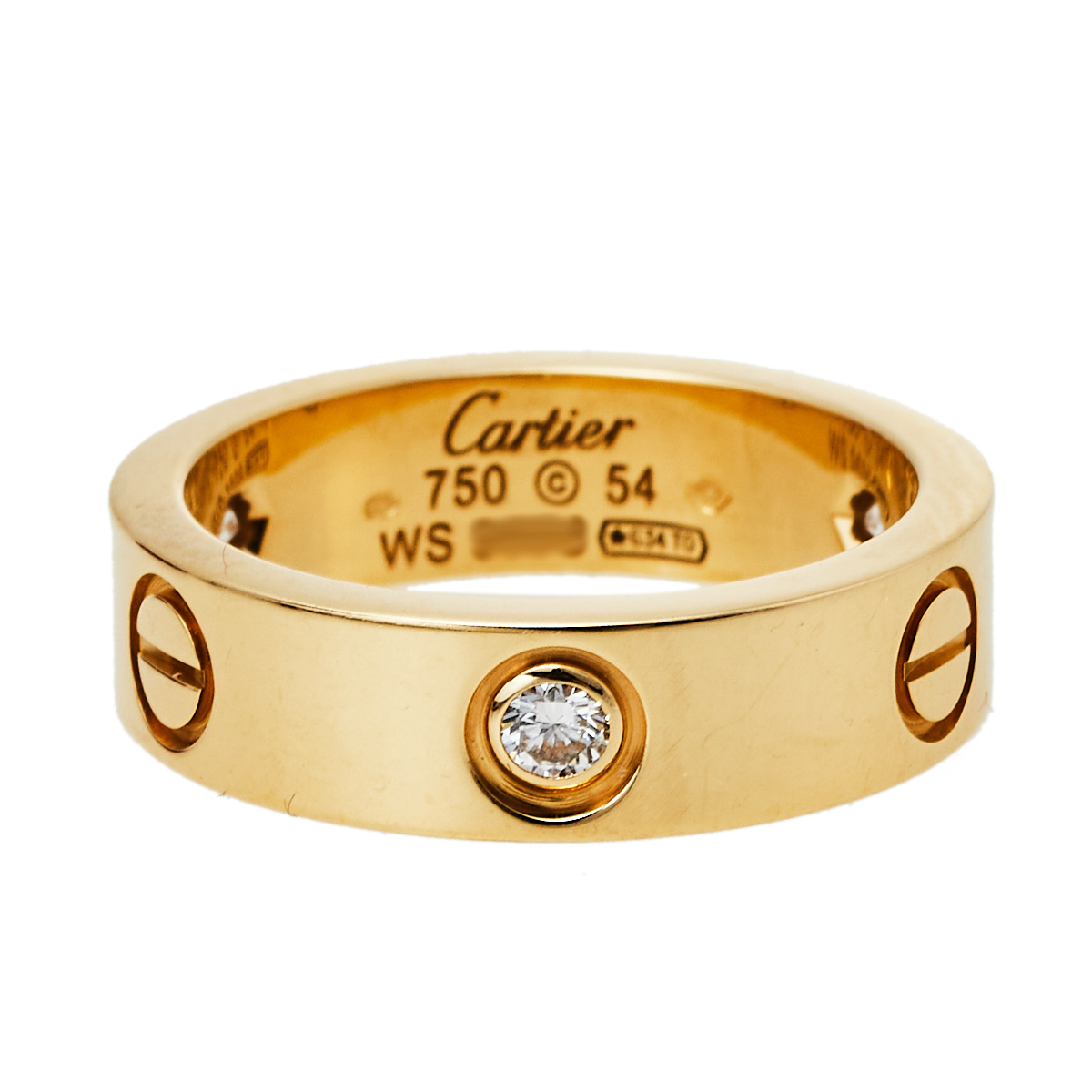 

Cartier Love 3 Diamonds 18K Yellow Gold Ring Size