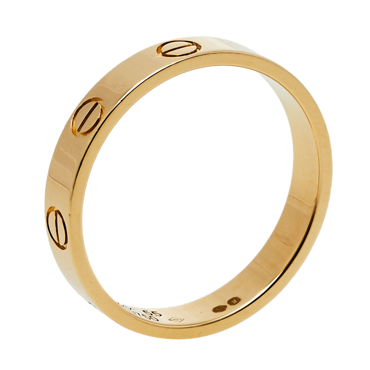 Pre-owned Cartier Love 18k Yellow Gold Wedding Band Ring Size 55