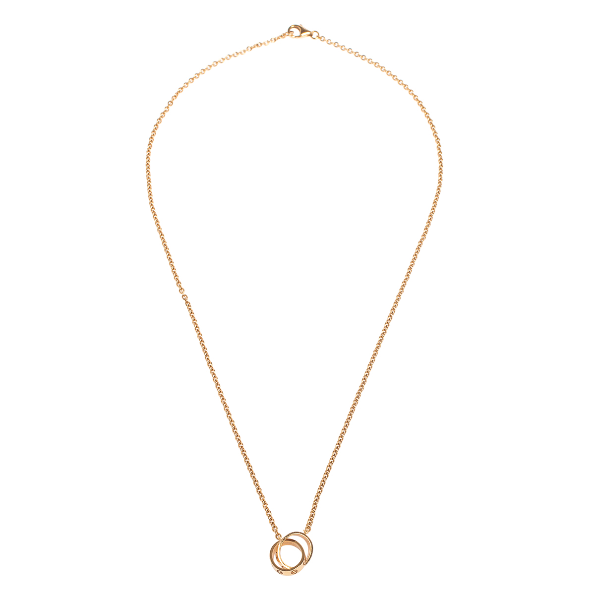 

Cartier Love 2 Hoops 18K Rose Gold Necklace