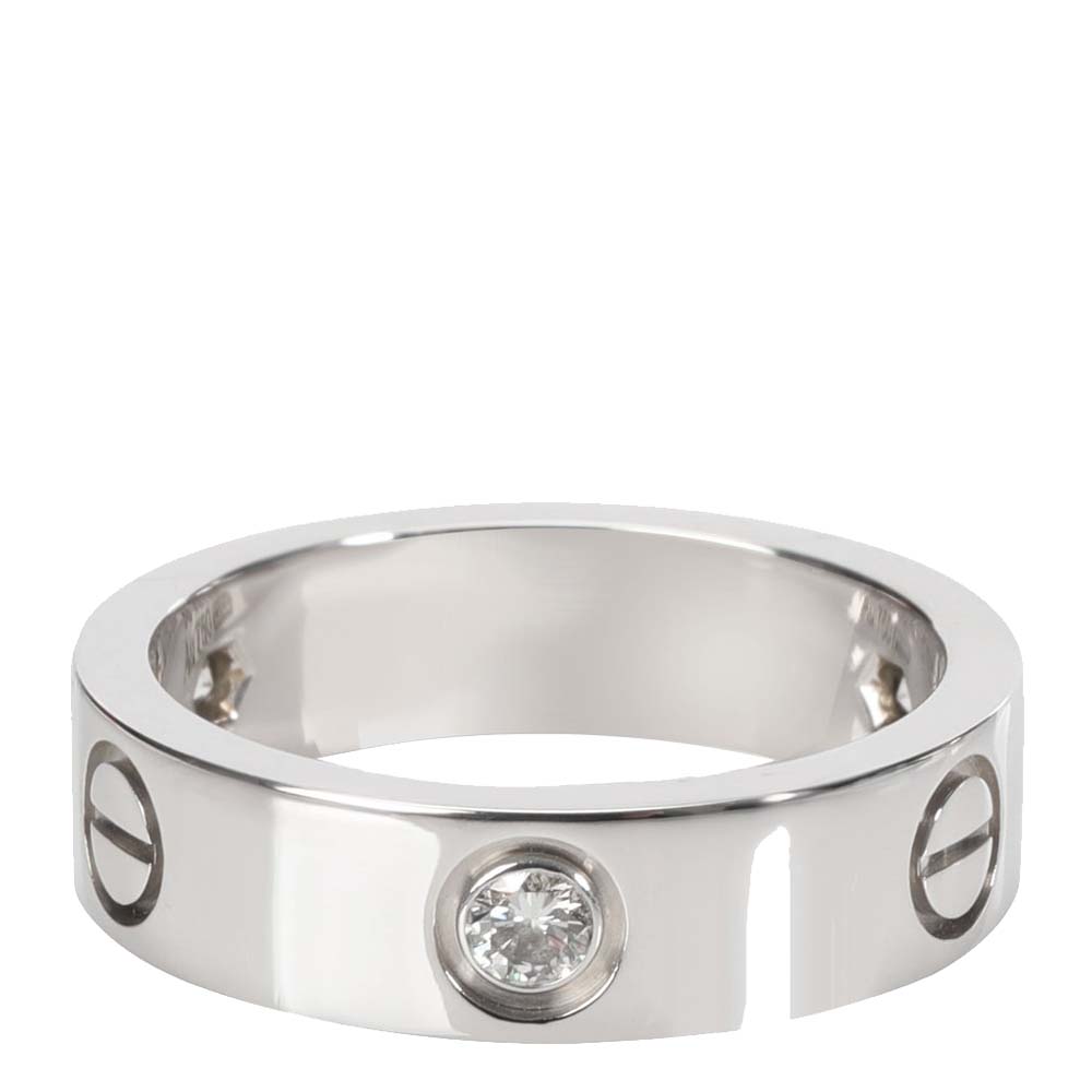 

Cartier Love 18K White Gold Diamond Ring Size EU 56