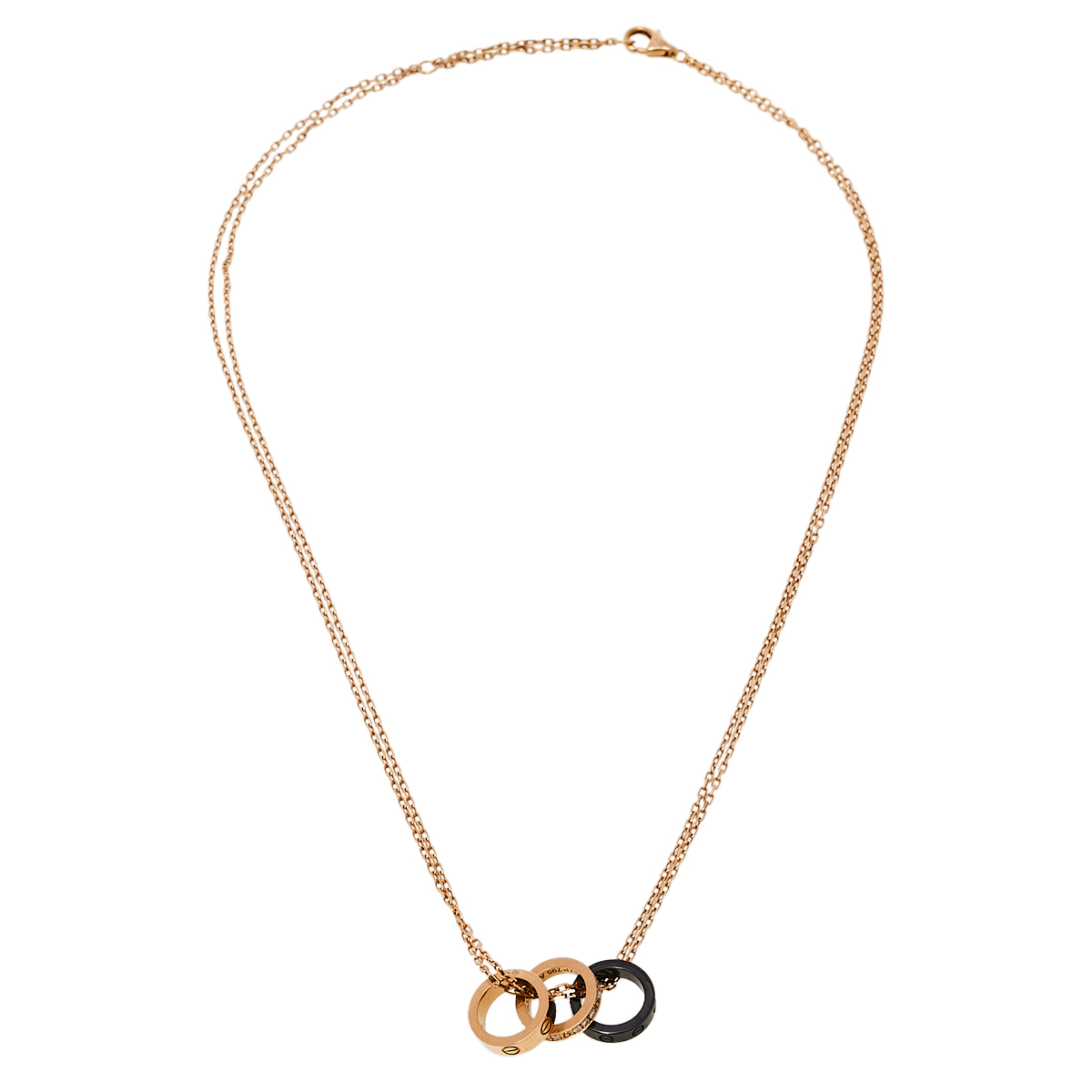 

Cartier Love Ceramic Diamond 18K Rose Gold Pendant Necklace