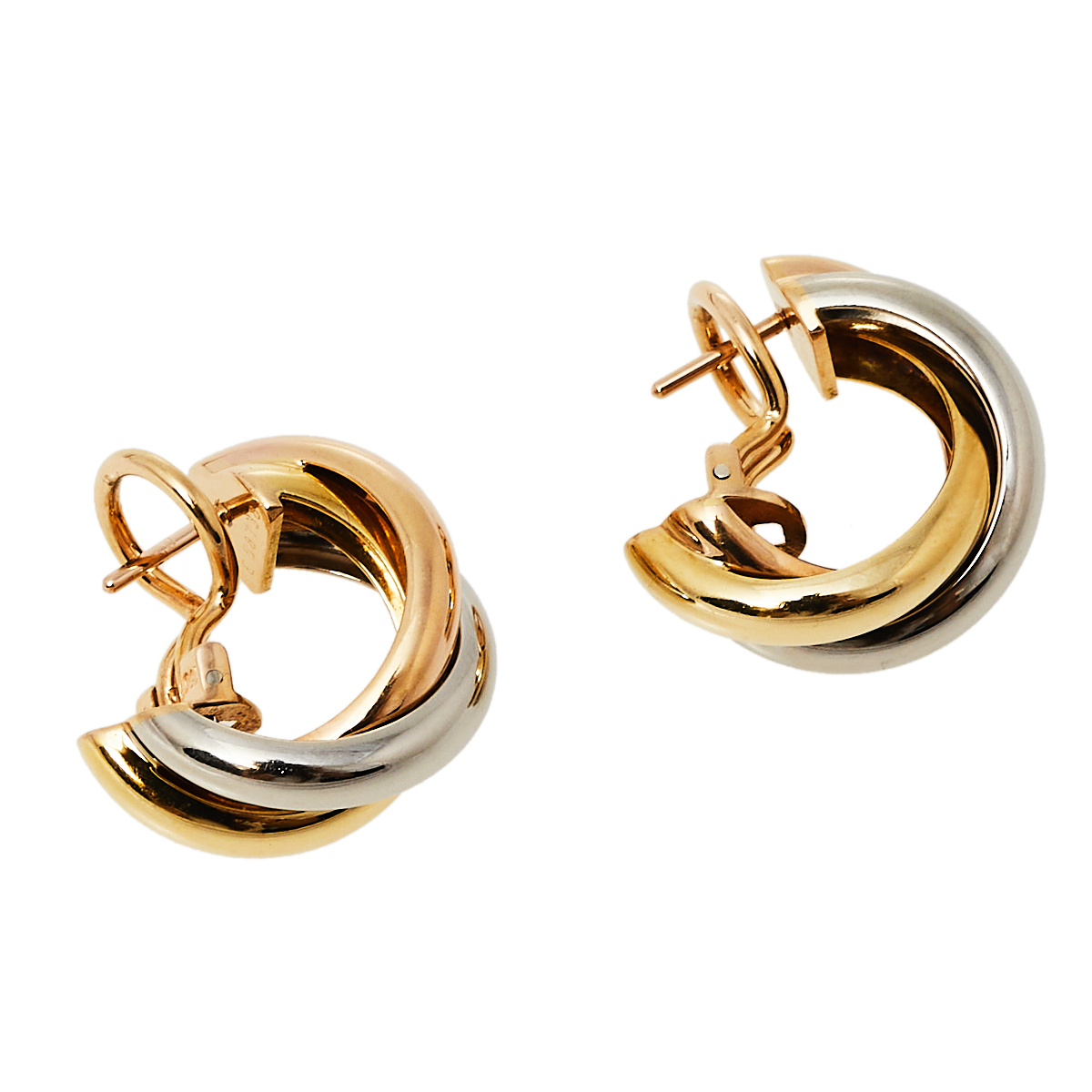 

Cartier Trinity 18K Three Tone Gold Hoop Earrings