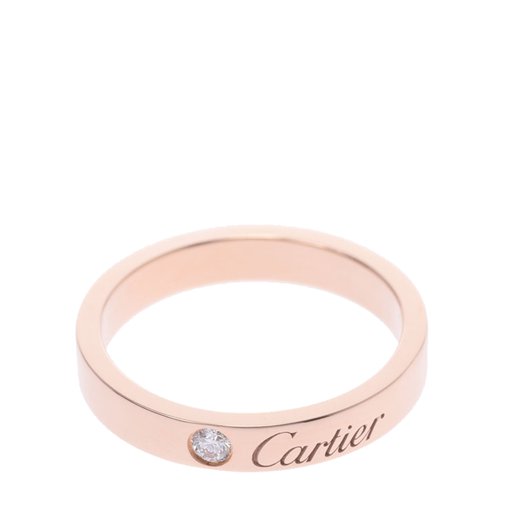 

Cartier C De Cartier 18K Rose Gold Diamond Ring Size EU