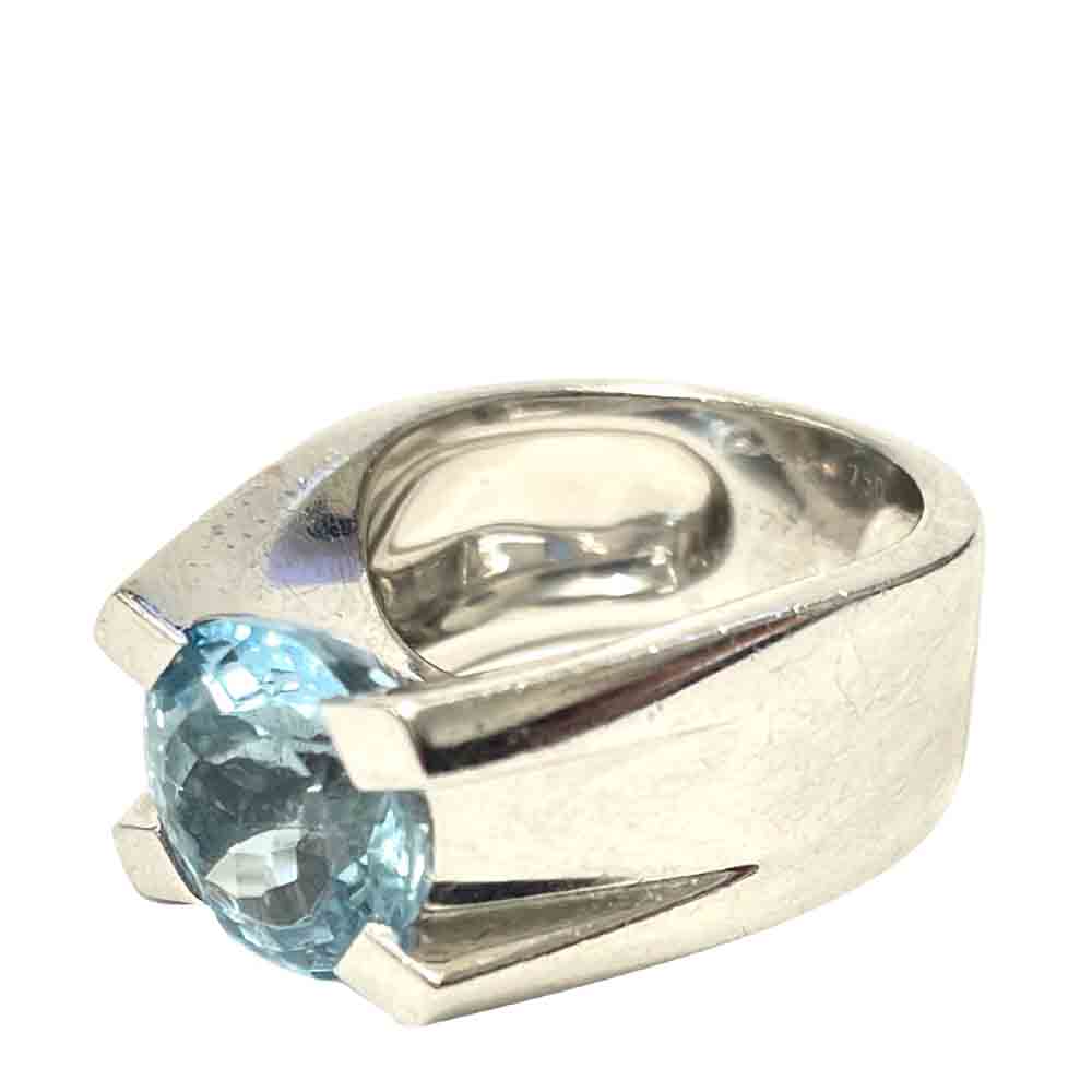 

Cartier Aquamarine 18K White Gold Ring Size EU 50