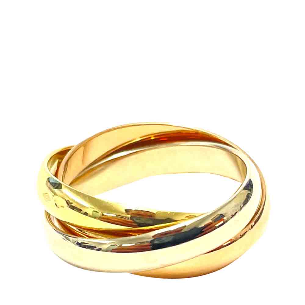 

Cartier Les Must De Cartier Trinity 18K Yellow White Rose Gold Ring Size EU 51