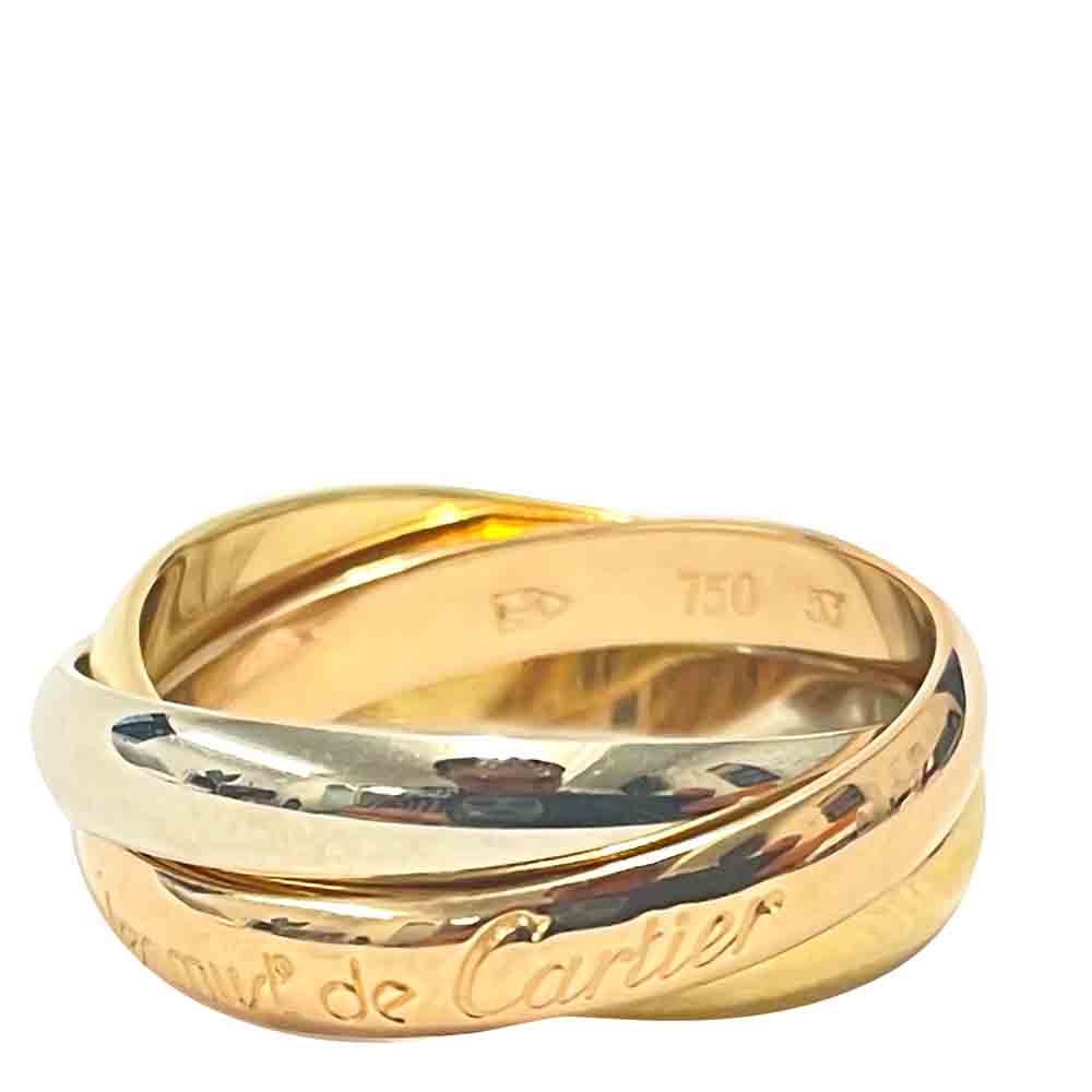 

Cartier Les Must De Cartier Trinity 18K Yellow White Rose Gold Ring Size EU 53