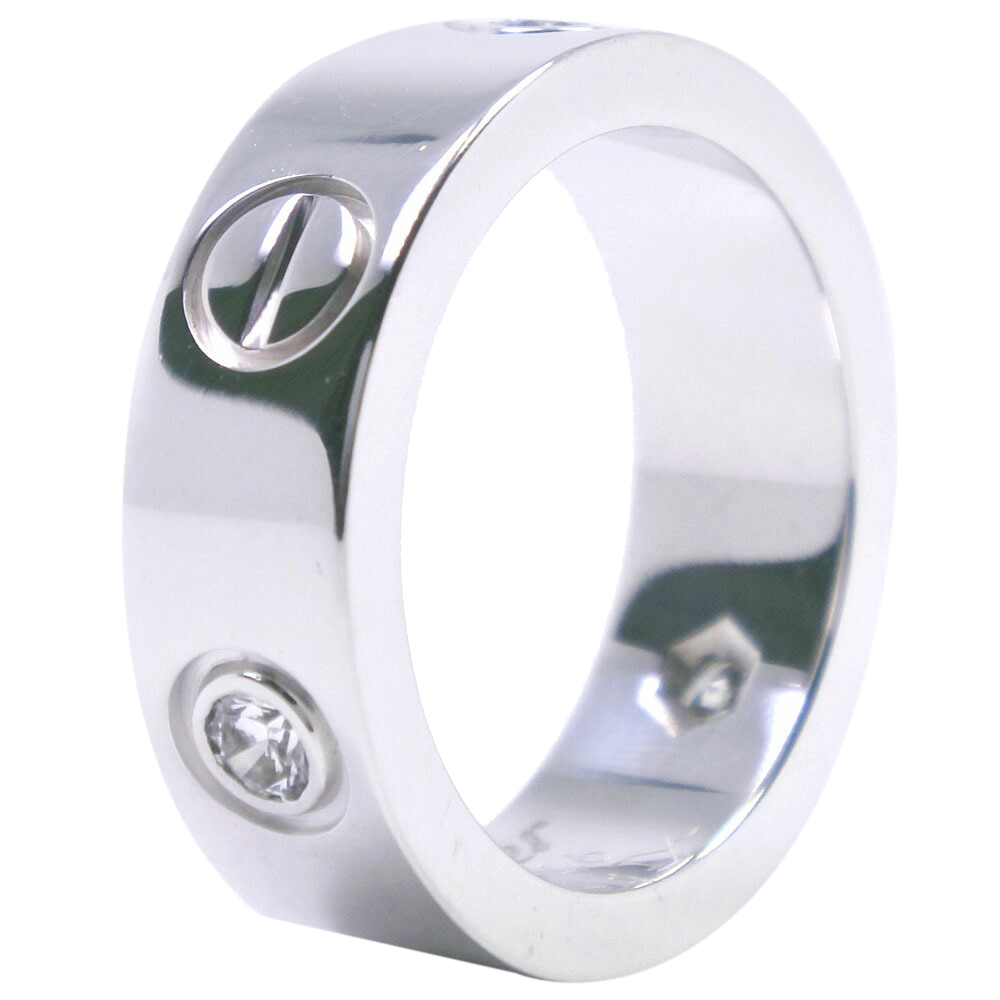 

Cartier Love Diamond K18 White Gold Ring Size EU