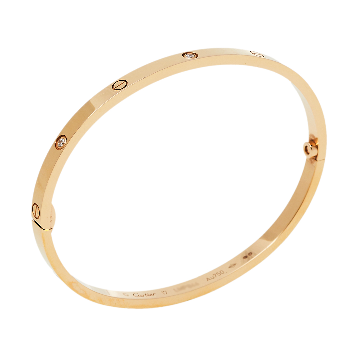 

Cartier Love Diamond 18K Rose Gold Narrow Bracelet 17