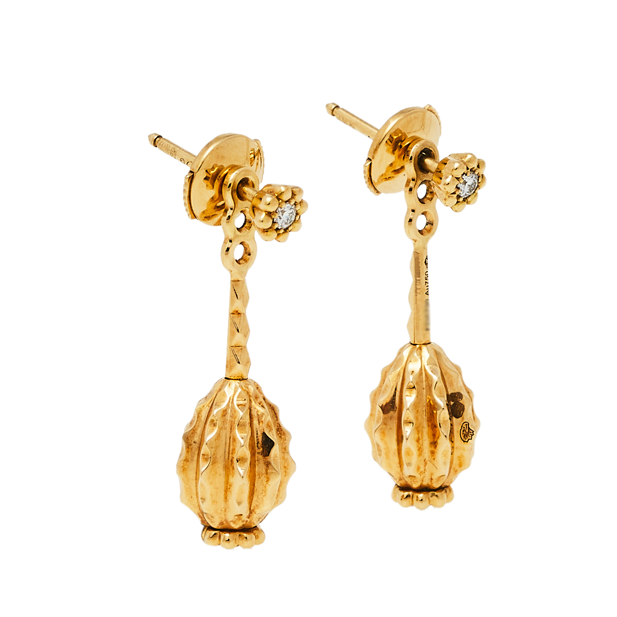 

Cartier Cactus de Cartier Diamond 18K Yellow Gold Drop Earrings