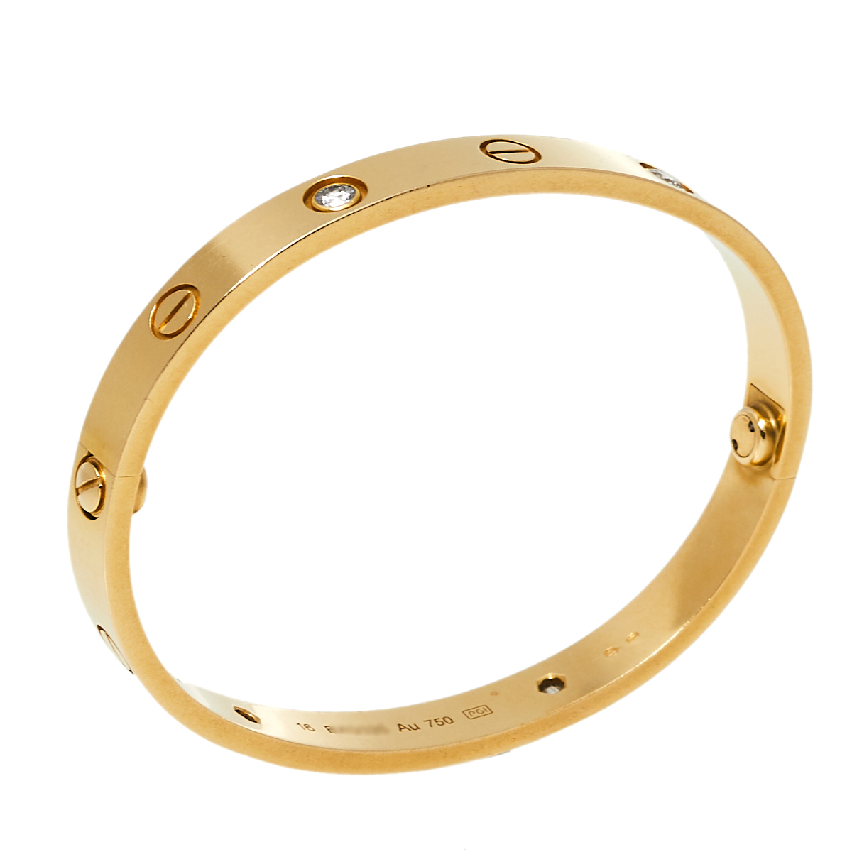 

Cartier Love 4 Diamond 18K Yellow Gold Bracelet 16