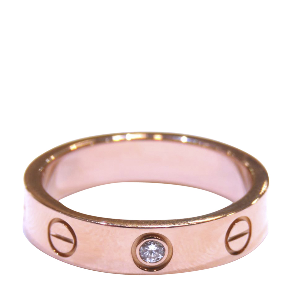 

Cartier Love 18K Rose Gold Diamond Ring Size EU
