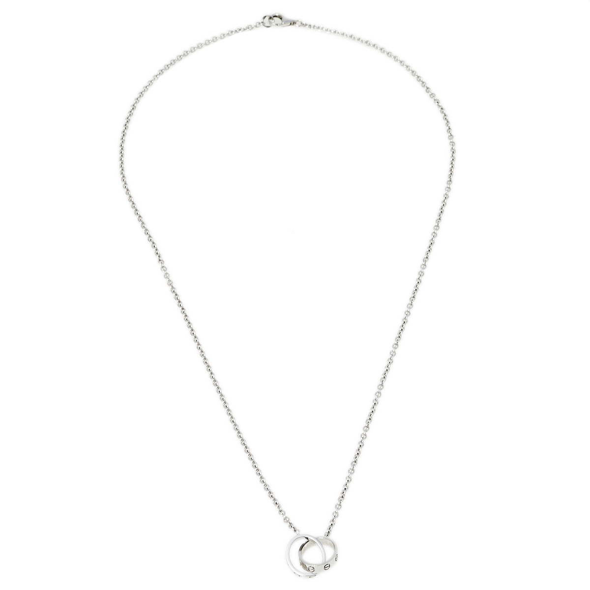 

Cartier Love Interlocking Loop 18K White Gold Necklace