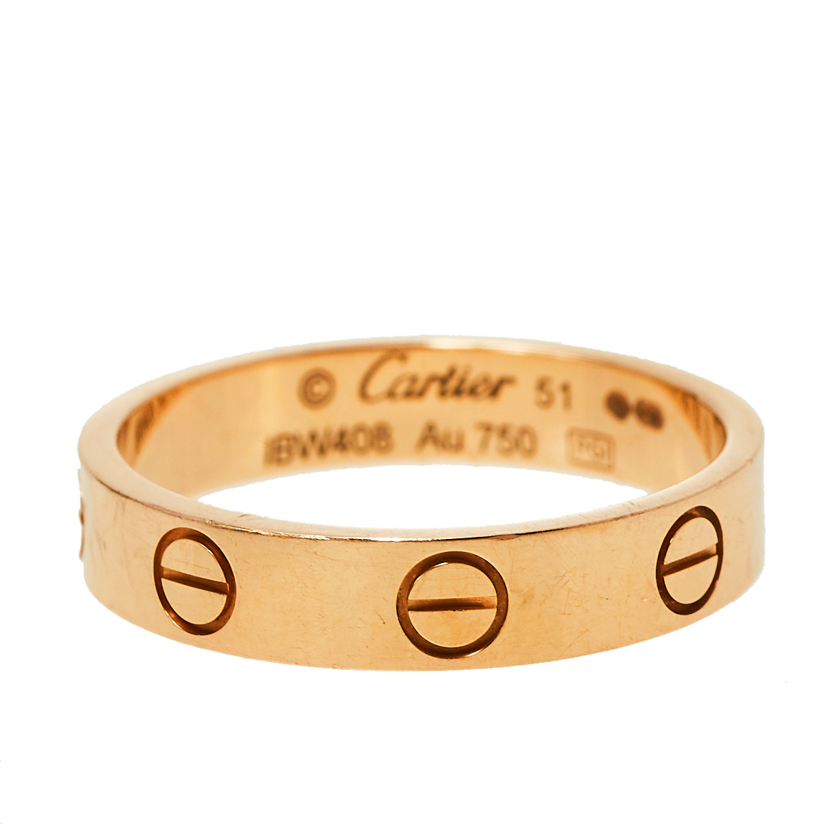 

Cartier Love 18K Rose Gold Wedding Band Ring Size