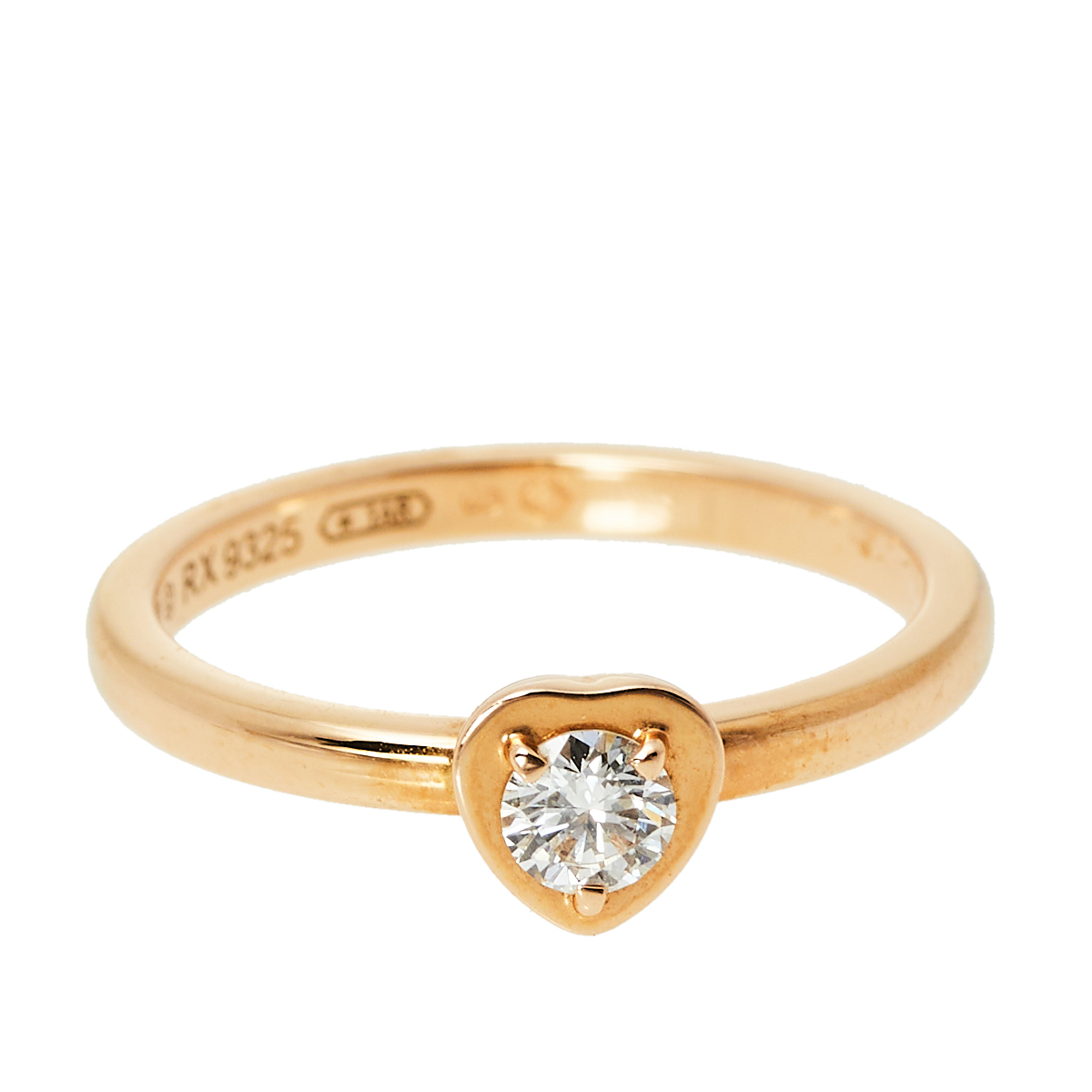 

Cartier Diamants Légers Heart Motif Diamond 18K Rose Gold Ring Size