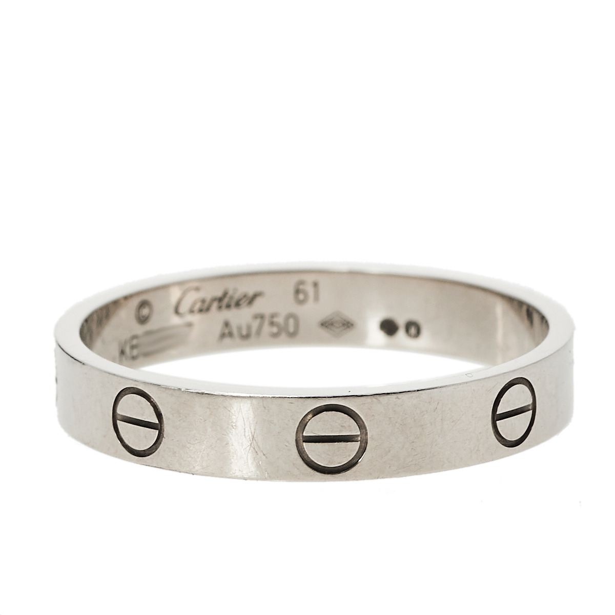 

Cartier Love 18K White Gold Narrow Wedding Band Ring Size