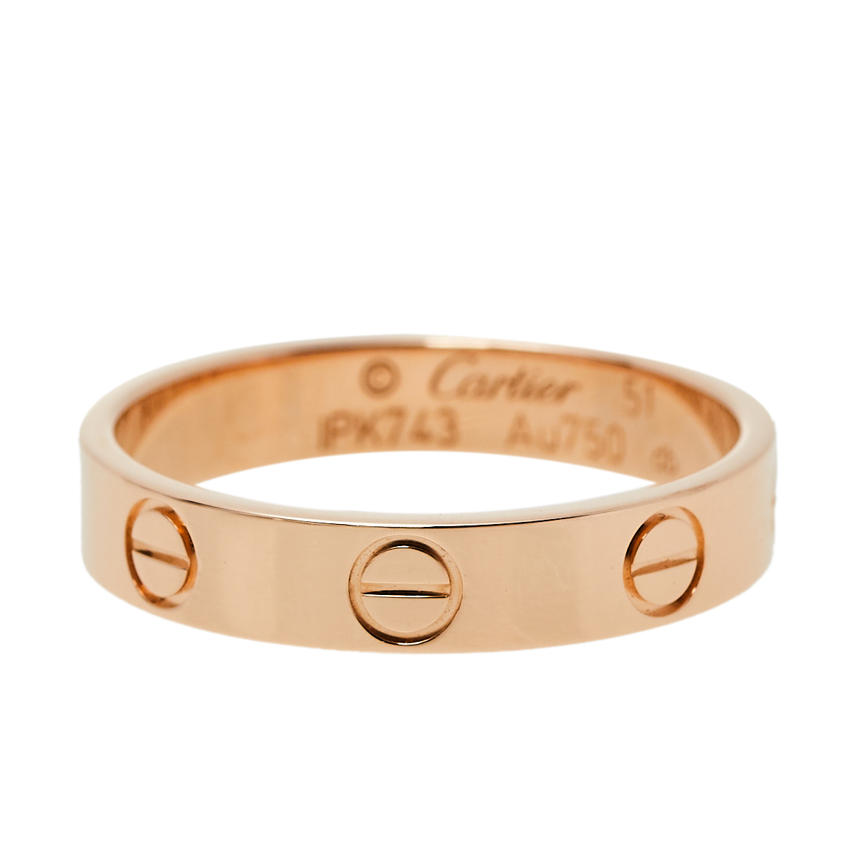 

Cartier Love 18K Rose Gold Wedding Band Ring Size